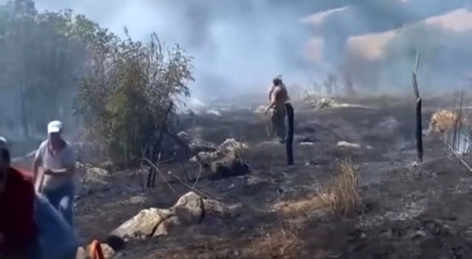 Bursa'da otluk alanda çıkan yangın korkuttu