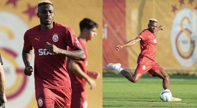 Galatasaray'da Victor Osimhen ilk antrenmanına çıktı