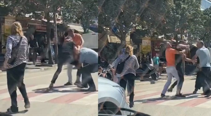 Bursa'da yol verme kavgası boks maçını aratmadı