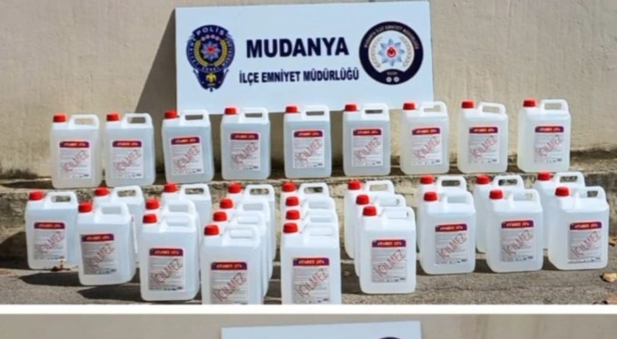 Mudanya'da 260 litre etil alkol ele geçirildi