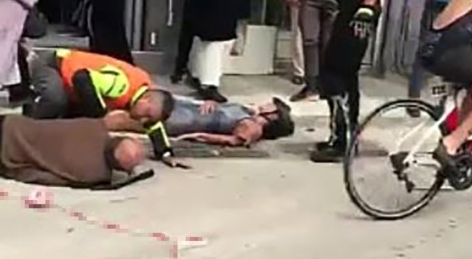 Bisiklet yarışında talihsiz kaza