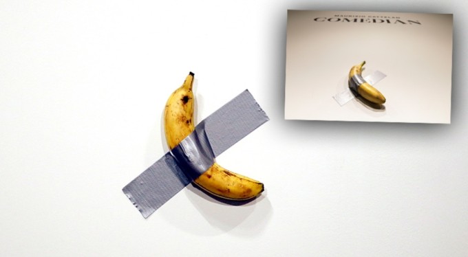 "Duvara bantlanmış muz" eseri 6,2 milyon dolara satıldı