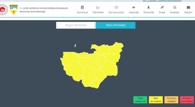 Meteorolojiden Bursa için sarı uyarı