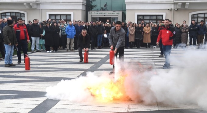 Osmangazi'de başarılı deprem ve yangın tatbikatı