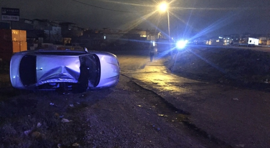 Kontrolden çıkan otomobil takla attı: 2 yaralı