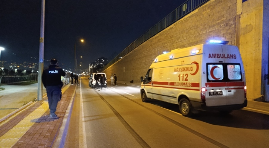 Bursa'da yolun karşısına geçen 2 kişiye hafif ticari araç çarptı