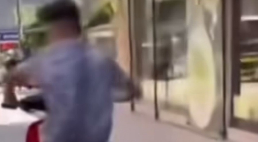 Bursa'da Kaskı kafasına değil plakaya taktı