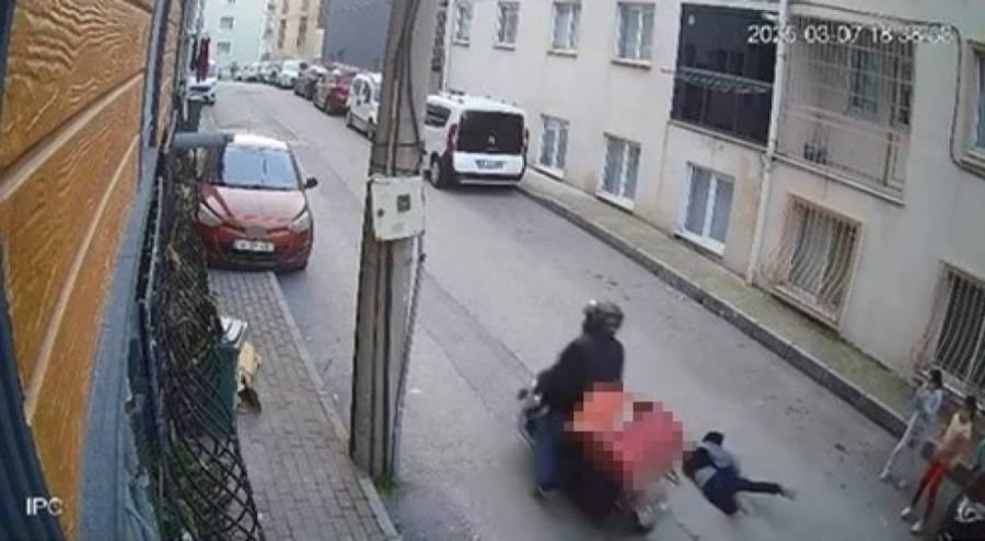 Bursa'da yola fırlayan çocuğa motosikletli kurye çarptı