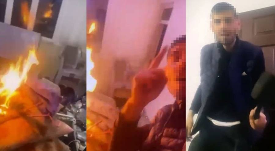 Annesine kızıp evi ateşe verdi, o anları da canlı yayınladı