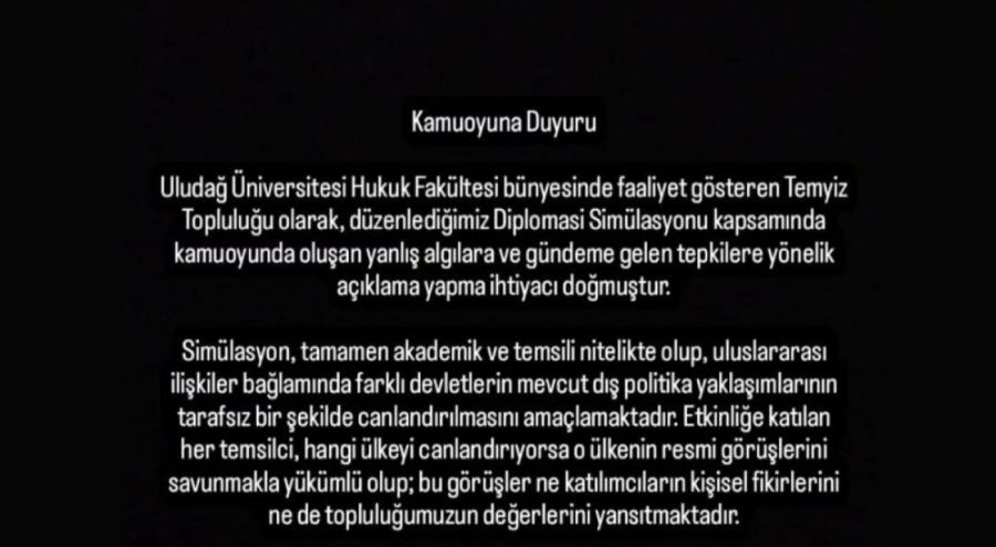 Uludağ Üniversitesi'nden 'ezan ve Filistin' açıklaması