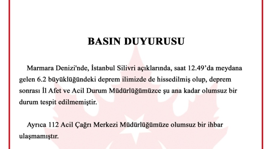 Depremle ilgili Bursa Valiliği'nden açıklama