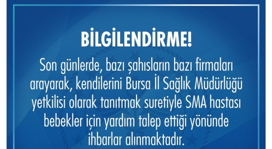 Bursa İl Sağlık Müdürlüğü'nden dolandırıcılık uyarısı