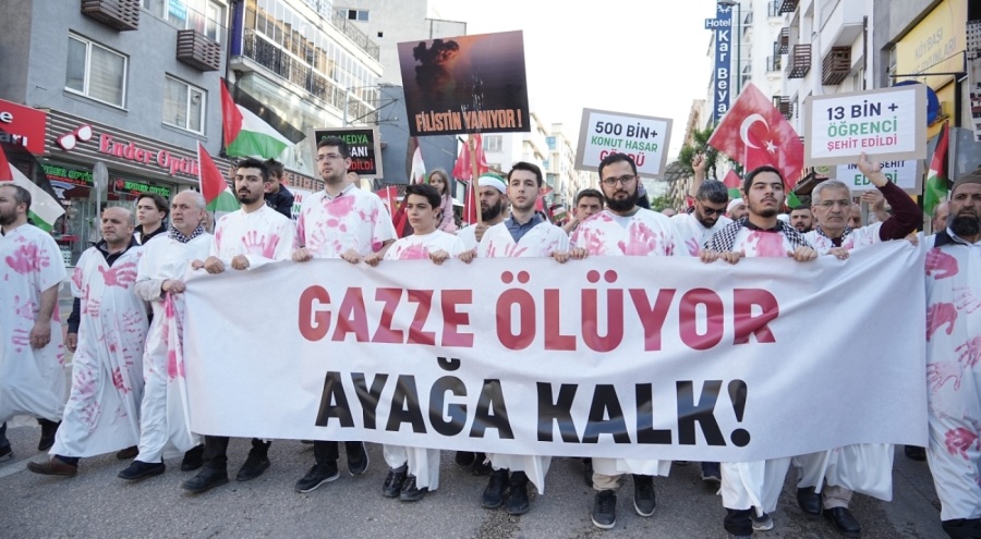 Bursa'da Filistin'e destek yürüyüşü