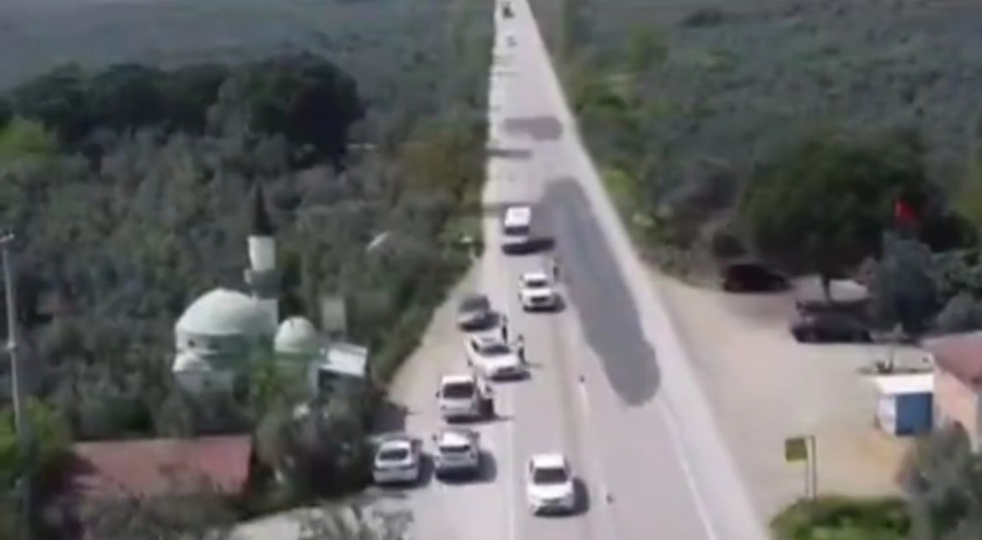 Bursa'da jandarmadan havadan ve karadan denetim