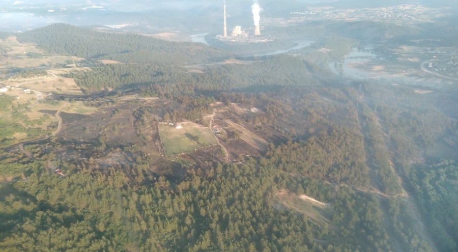 Bursa'daki yangın söndürüldü, yeşil orman griye döndü