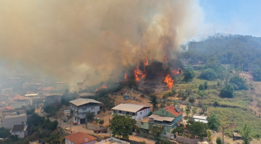 Başkan Aydın İsmetiye'deki yangın bölgesinde