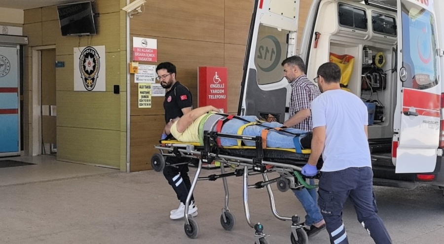 Suntaların altında kalan işçi yaralandı