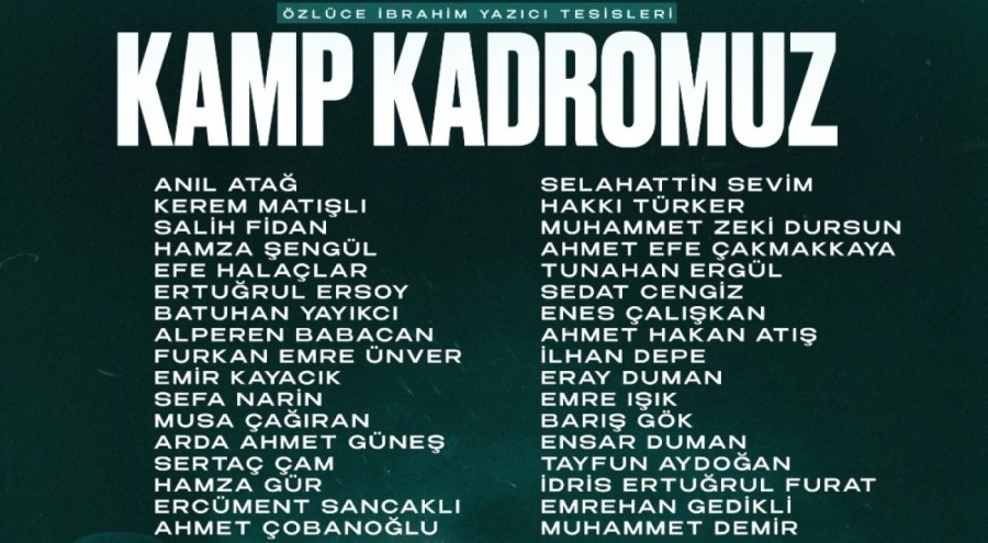 Bursaspor'un kamp kadrosu belli oldu