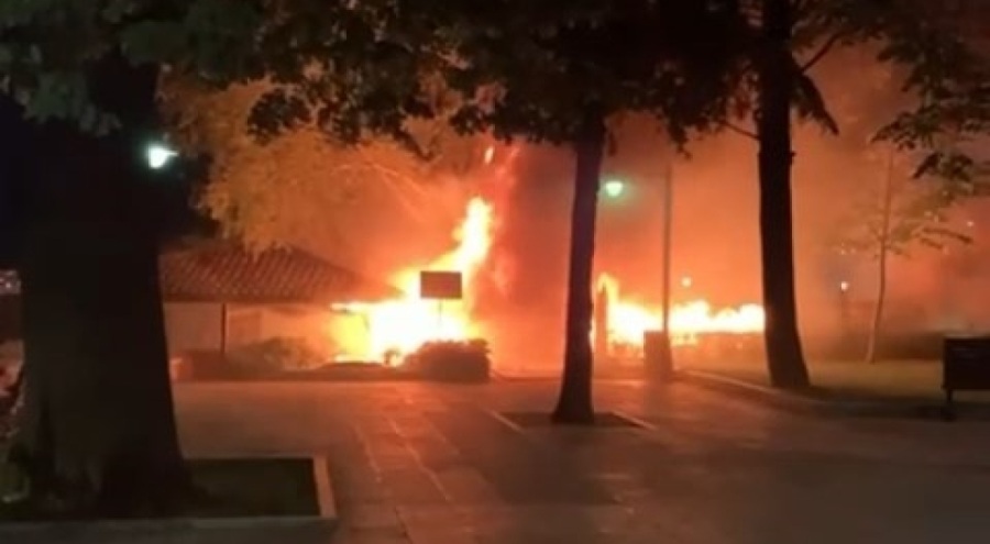 Bursa'da tarihi çay bahçesi alevlere teslim oldu