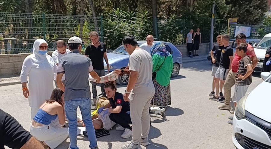 Bursa'da Yaralanan vatandaşı güneşten böyle korudular