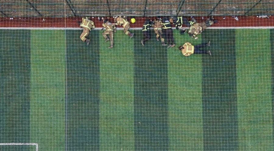 Bursa'da Yorulmayan alev savaşçıları halı sahada böyle dinlendi