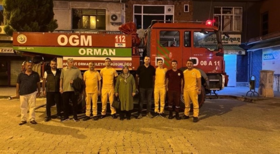 Bursa'daki orman yangını söndürme çalışmalarına Artvin'den destek