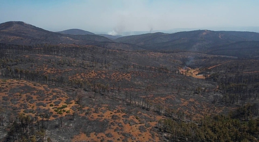 Bursa'da acı tablo: Harmancık'ta yanan yerler havadan görüntülendi