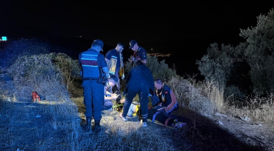 Bursa'da şarampole yuvarlanan motosikletin sürücüsü yaralandı