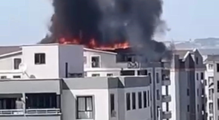 Bursa'da 6 katlı apartmanda yangın