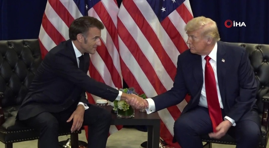 Macron ile Trump arasında BM'de Filistin tartışması