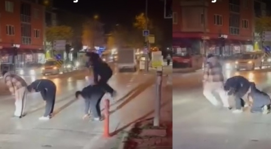 Yaya geçidinde birdir bir oynadılar