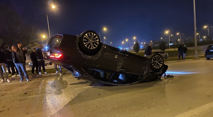 Bursa İnegöl'de Feci Kaza: Otomobil Takla Attı, 2 Yaralı