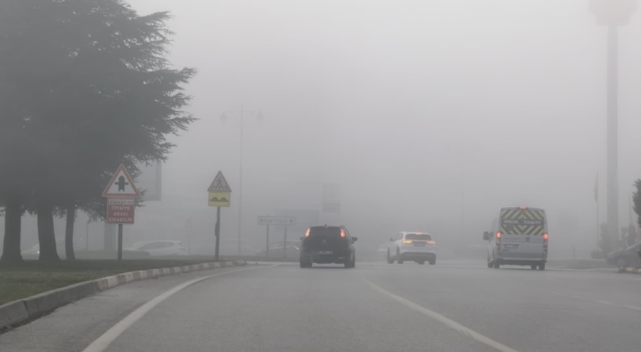 İnegöl'de Yoğun Sis Hayatı Olumsuz Etkiledi
