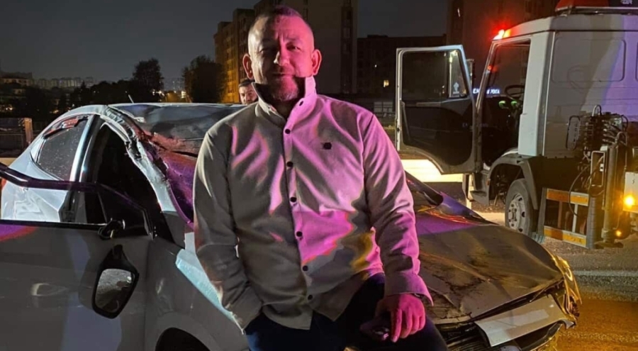 Bursa'da Kazadan yara almadan kurtuldum pozu