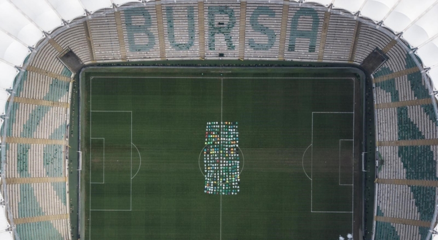 Matlı Stadyumu'nda 308 imzalı formayla dev koreografi: Gökyüzünden görüntülendi