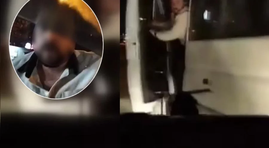 Servis sürücüsü, taksinin camını kafa atarak kırdı