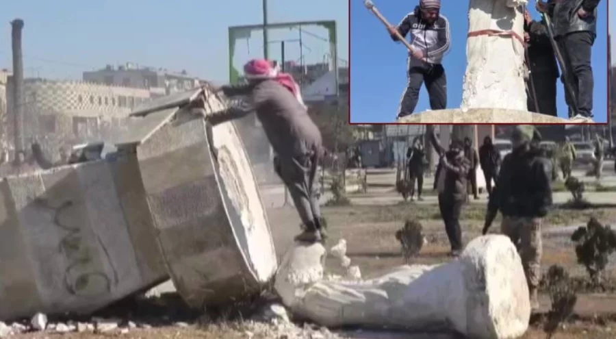 Rakka'da SDG heykelleri yıkıldı