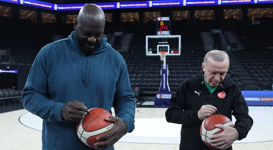 Erdoğan, Shaquille O'Neal ile bir araya geldi