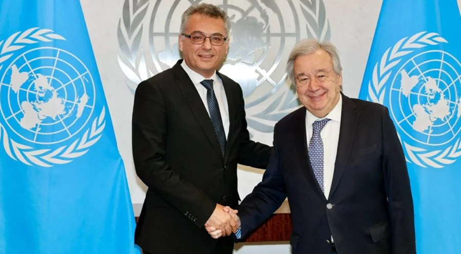 KKTC Cumhurbaşkanı Tufan Erhürman, BM Genel Sekreteri Guterres ile New York'ta görüştü