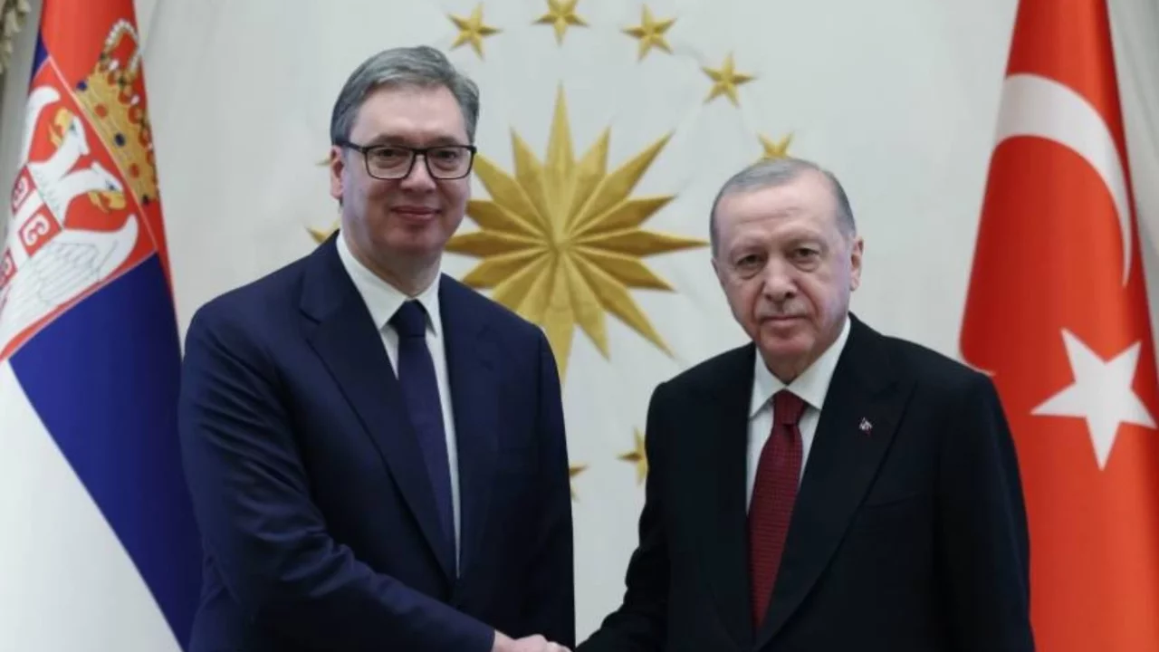 Erdoğan ile Vucic Külliye'de bir araya geldi