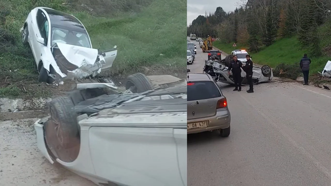 Tesla Otomobil Kontrolden Çıkıp Park Halindeki Araca Çarptı