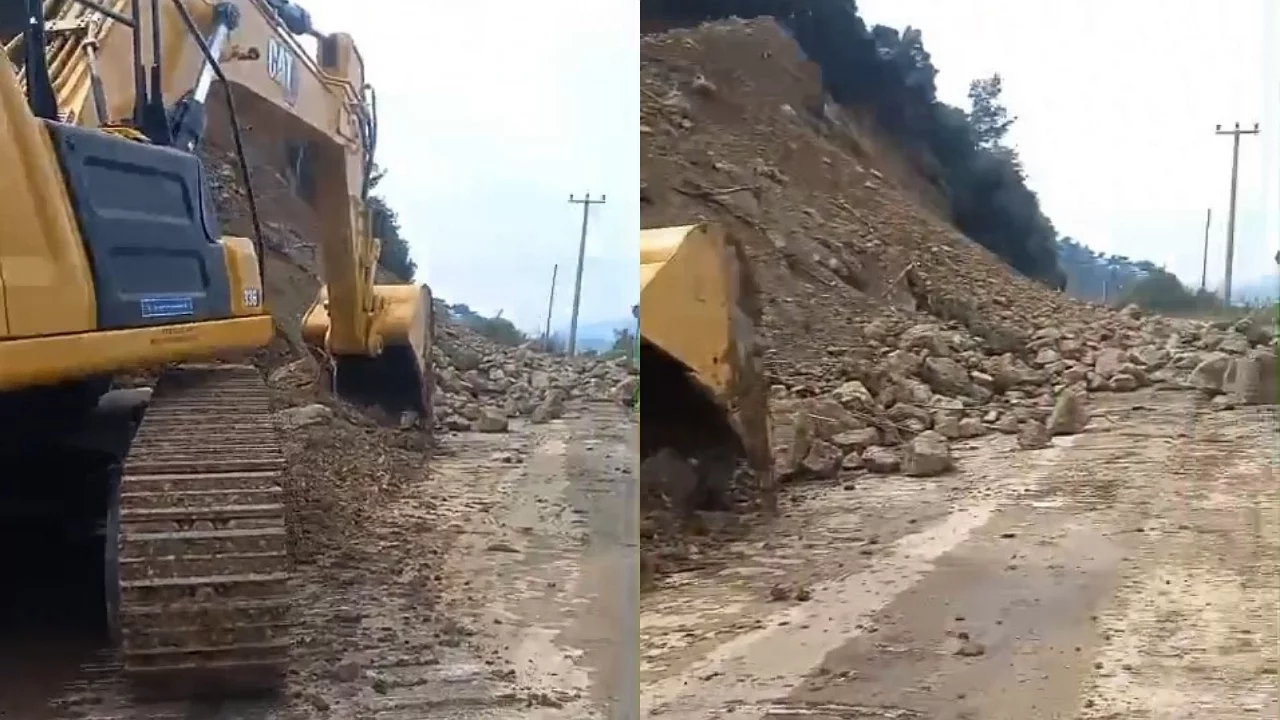 Bursa'da Gemlik-Mudanya sahil yolu heyelan nedeniyle kapandı