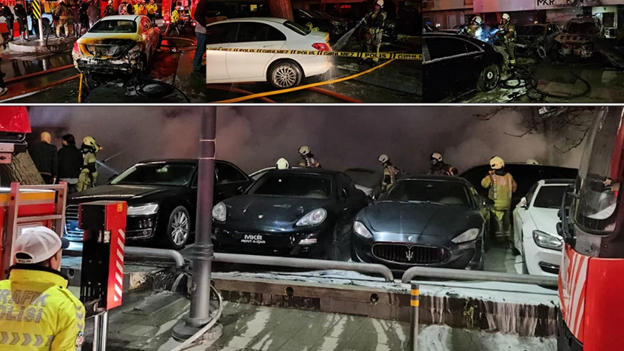 Araç Kiralama Şirketinde Yangın: 100 milyon lira değerinde zarar