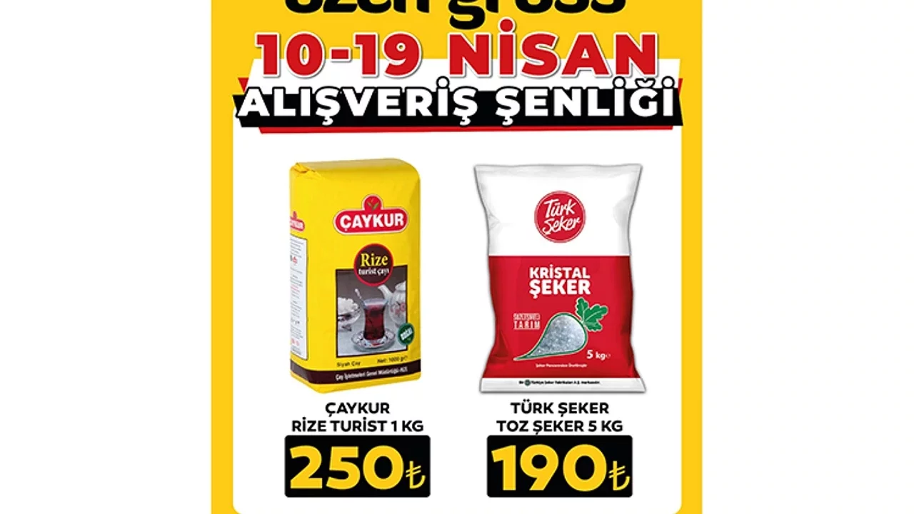 Özen Gross'ta 10- 19 Nisan Alışveriş Şenliği başladı: En ucuz fiyatlar Bursa ve Kütahya'da!