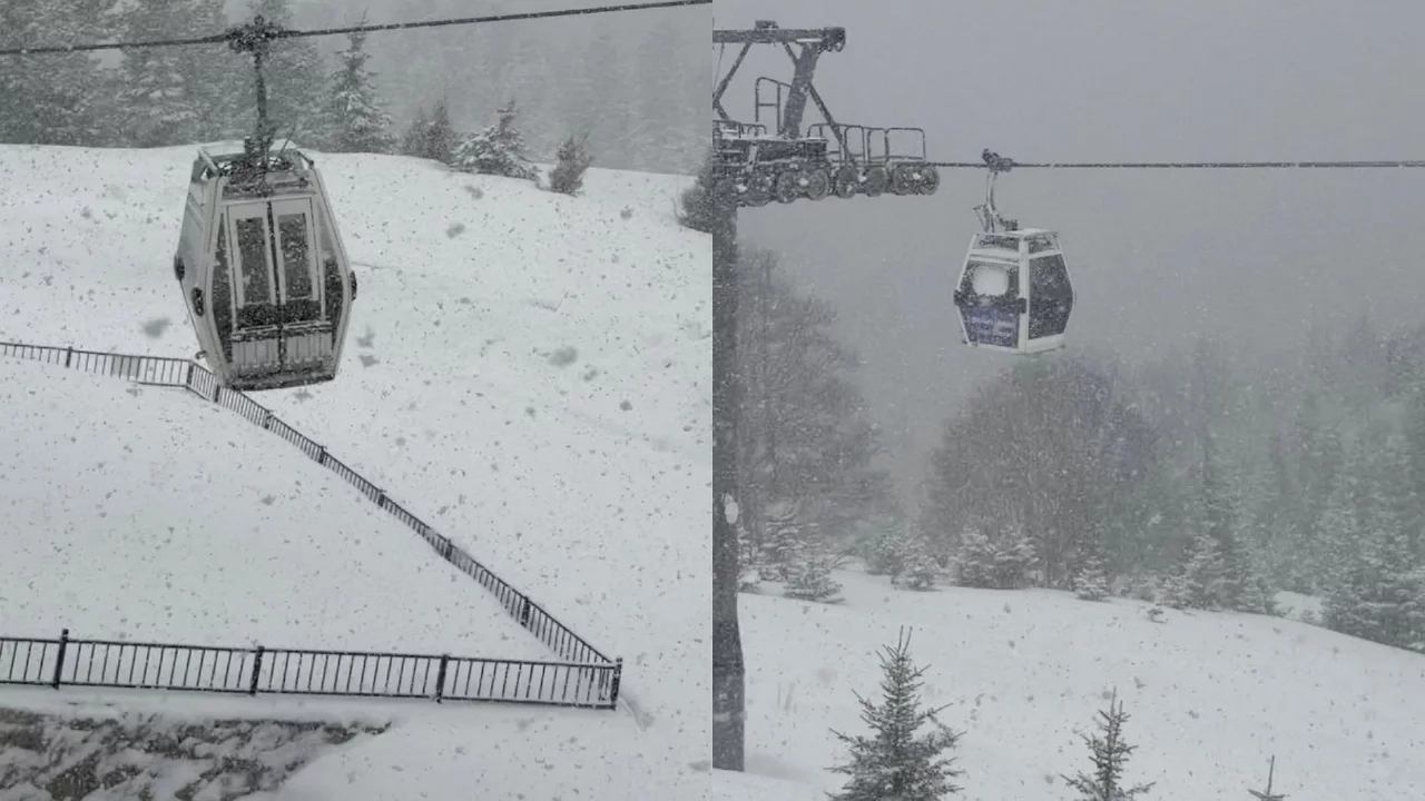 Bursa'da bahar ortasında kar sürprizi