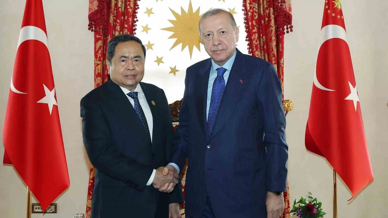 Erdoğan, Vietnam Meclis Başkanı Tran Thanh Man'ı kabul etti