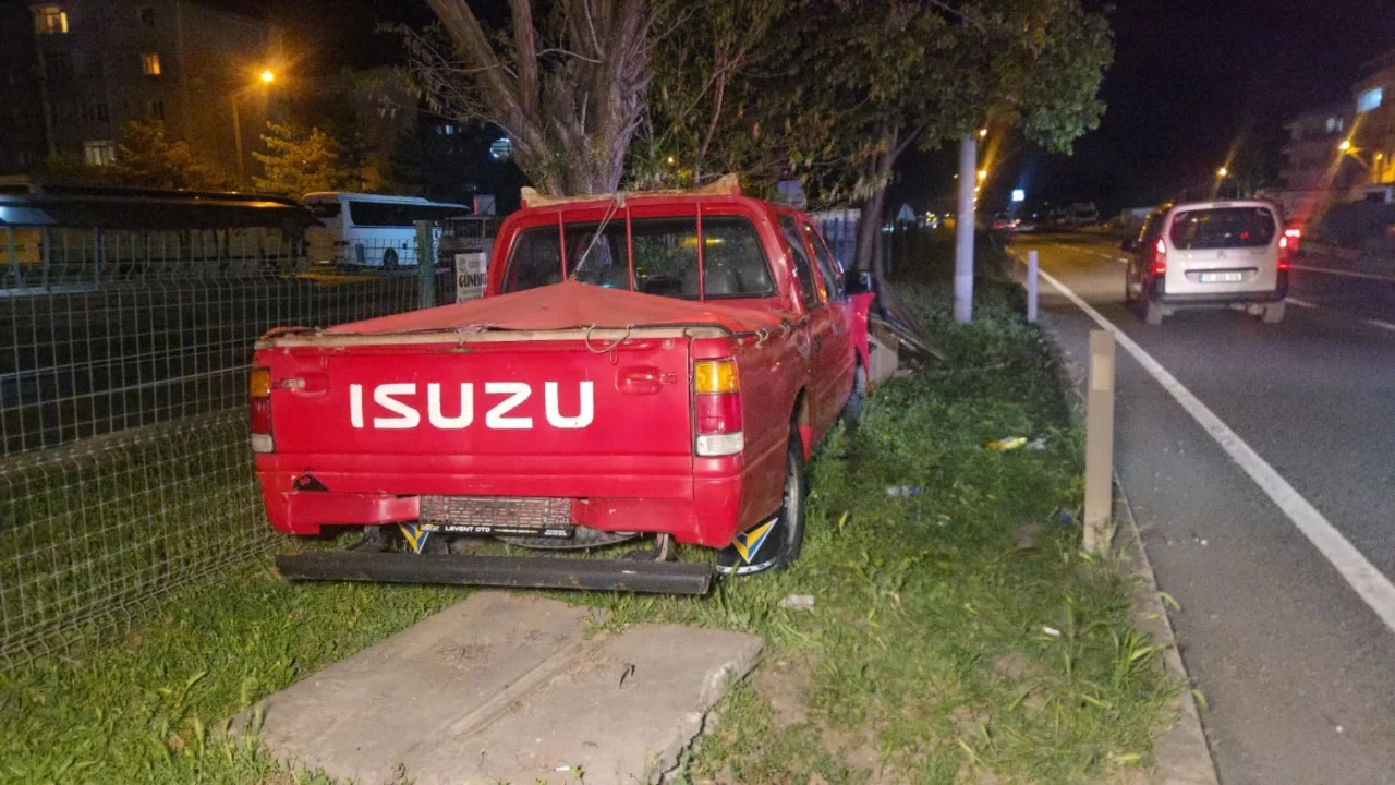 Bursa'da Kamyonet Refüje Çarptı: Sürücü Yaralandı