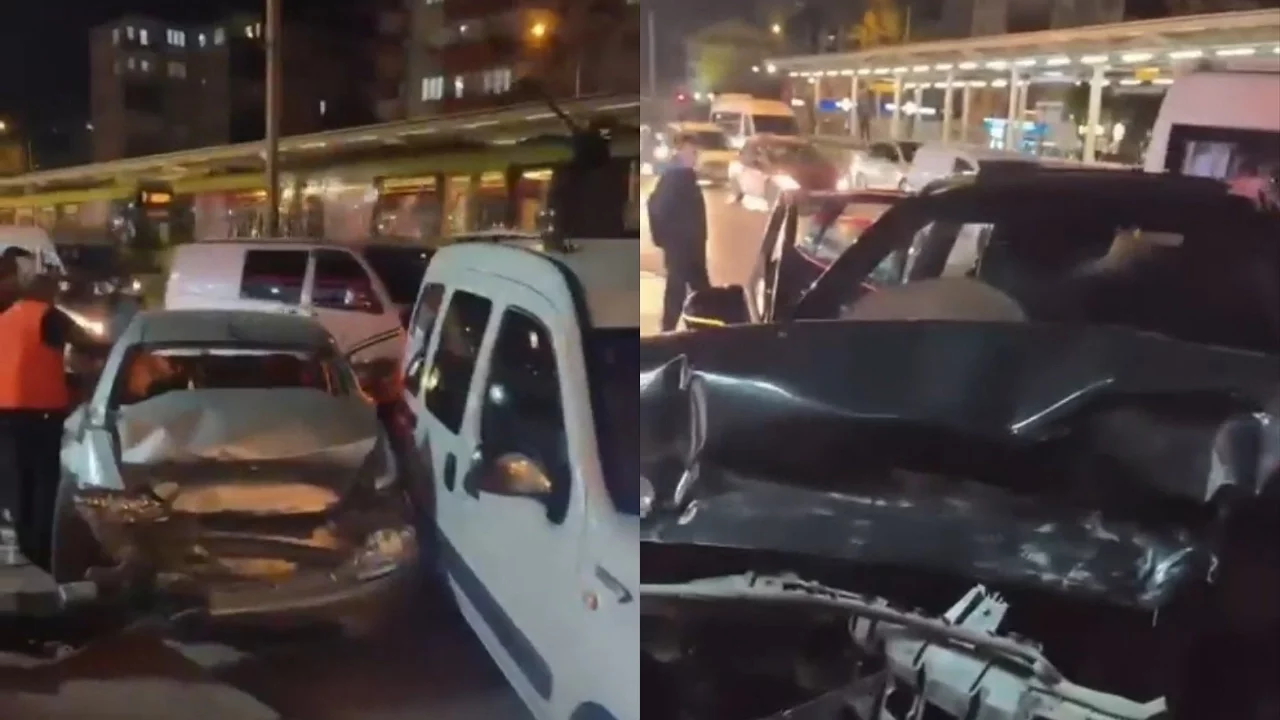 Bursa'da 3 Araç Birbirine Girdi: Facianın Eşiğinden Dönüldü