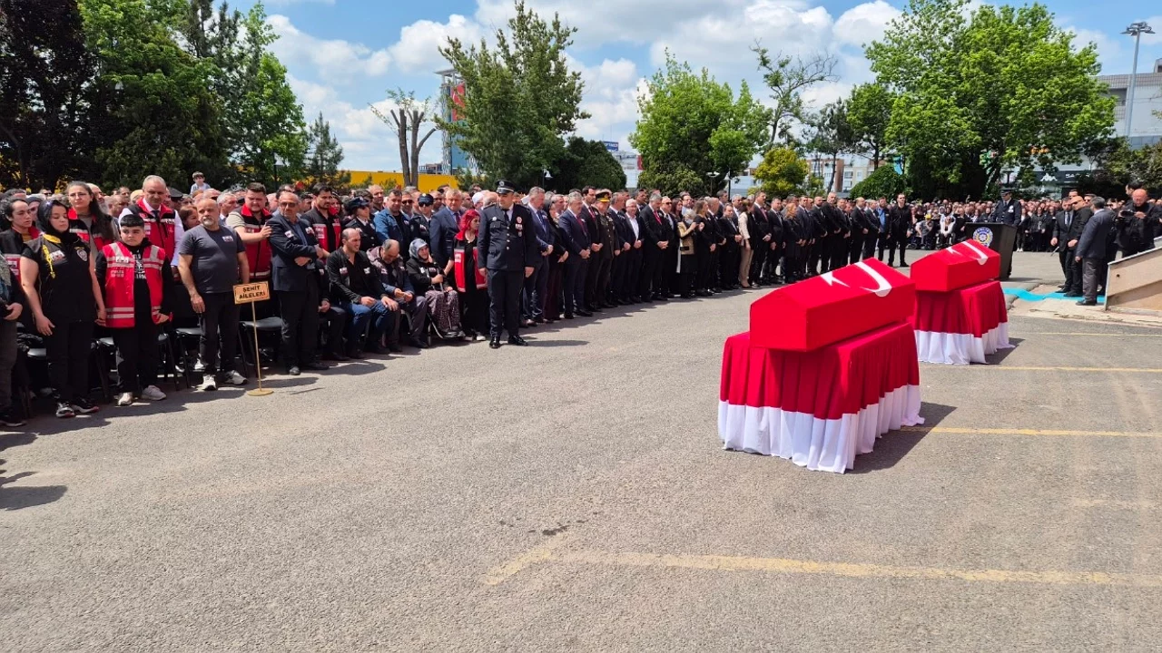 Tekirdağ'da şehit polislere acı veda