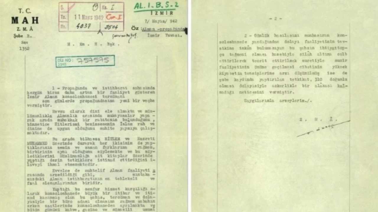 MİT arşivinden 1942 tarihli dikkat çeken propaganda belgesi